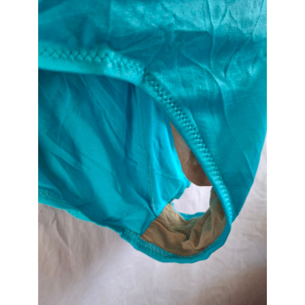 Vintage DeWeese California Teal Ruched One Piece Swimsuit Size 10 pinup girl - Picture 3 of 7